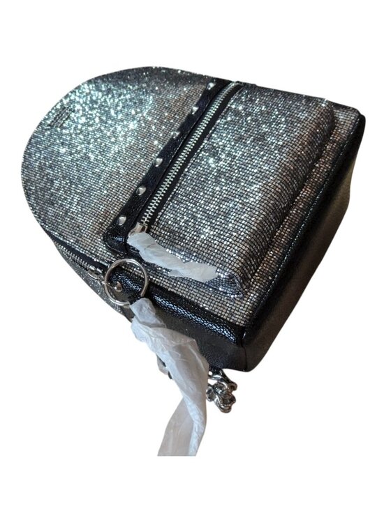 Victoria Secret NEW Sparkly Glitter Black Silver Compact Mini Backpack main image 15